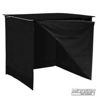 40-inch x 40-inch stainless steel frame film grip tent with velcro-closed commando cloth sides for rigging and light restriction.