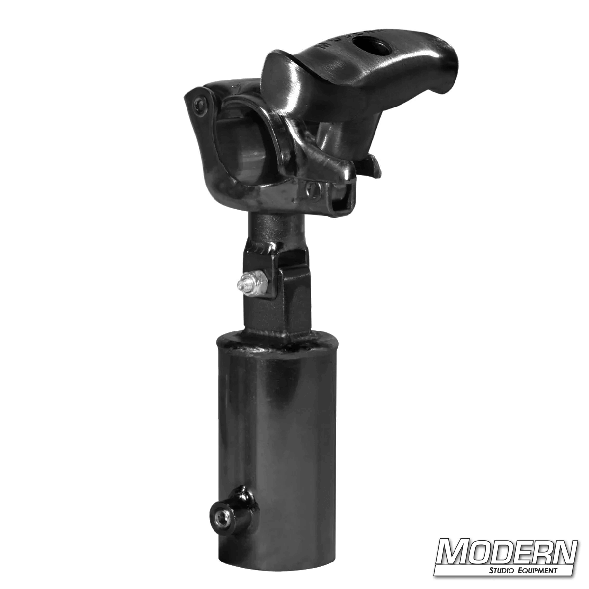 Grid Clamp with Swivel 1-1/4-inch Speed-Rail® Receiver in Black Zinc for Film Grip and Rigging with Spin Handle.