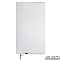 White Single Scrim with stainless steel frame for film grip and rigging, reduces light without altering pattern or color temperature