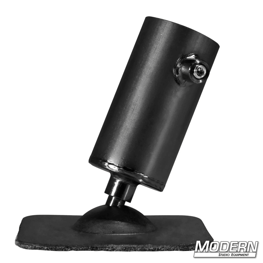 Pipe flange base with swivel for 1-1/4 inch Speed-Rail® in black zinc finish, ideal for film grip and rigging, featuring set screw