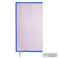 Lavender Scrim with open end stainless steel frame for film grip rigging, 0.3 stop material to subtly reduce light without altering the pattern