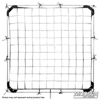 Fabric egg crate with webbing, grommets, ties, and elastic on corners for film grip and rigging, shown without frame