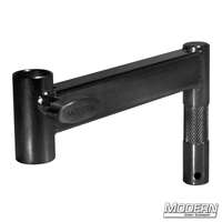 Short Junior Offset Arm - Black Zinc for film grip rigging, 6.5" offset, male 1-1/8"/2k pin end, female 1-1/8"/2k receiver end