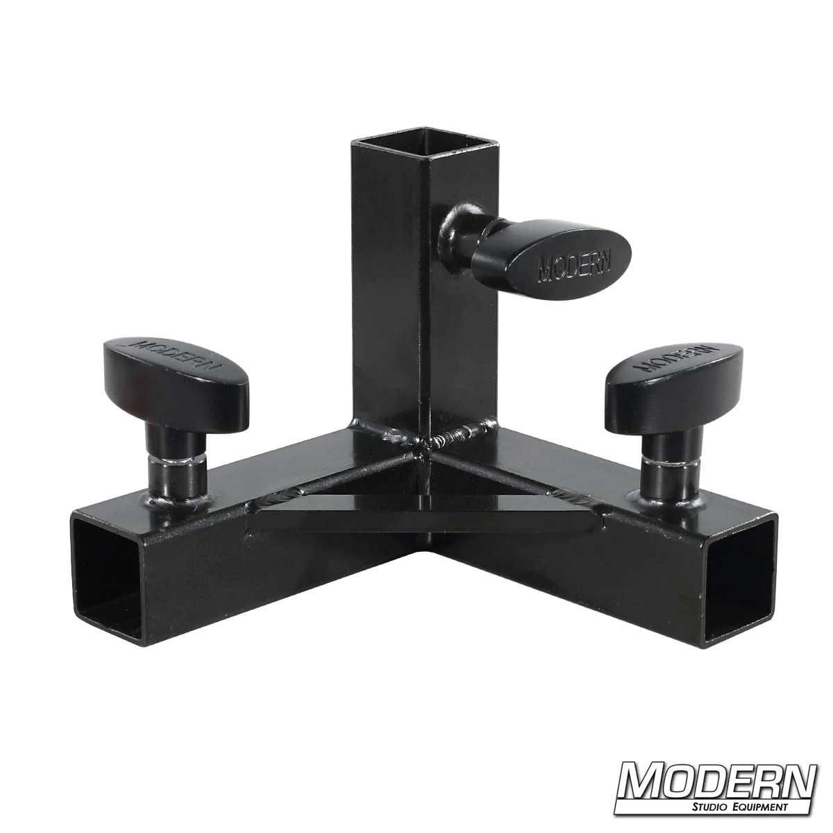 3-Way Pass Through Corner for 1-inch Square Tube - Black Zinc with T-Handles