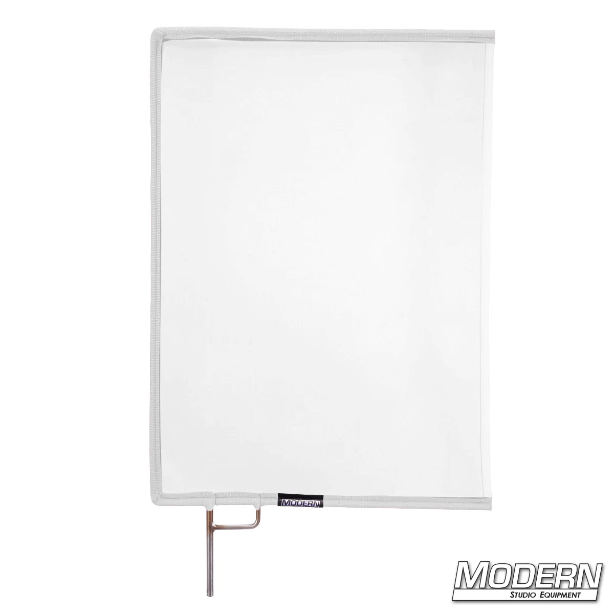 White China Silk Scrim with open end stainless steel frame, 1 stop material for diffusing direct light sources, ideal for film grip rigging.