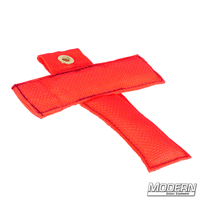 Durable red T markers for actors' positions on stage, made from Cordura 1000, ideal for film grip and rigging.