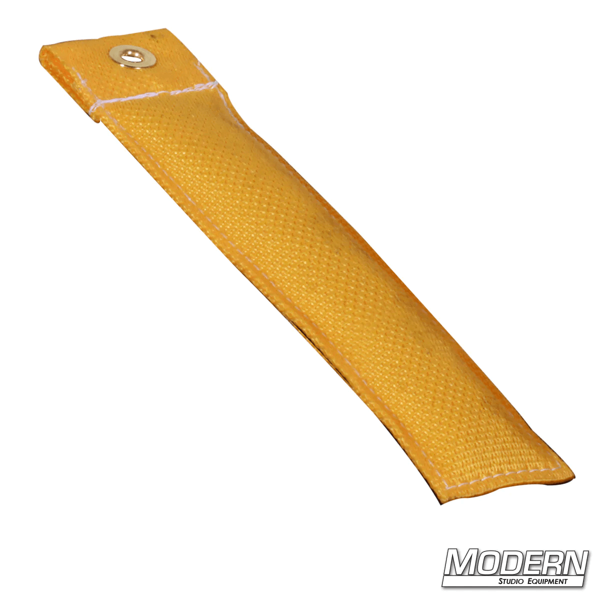 Modern's 6-inch yellow film grip marker made of durable Cordura 1000, designed for rigging and marking positions, filled with shot for stability