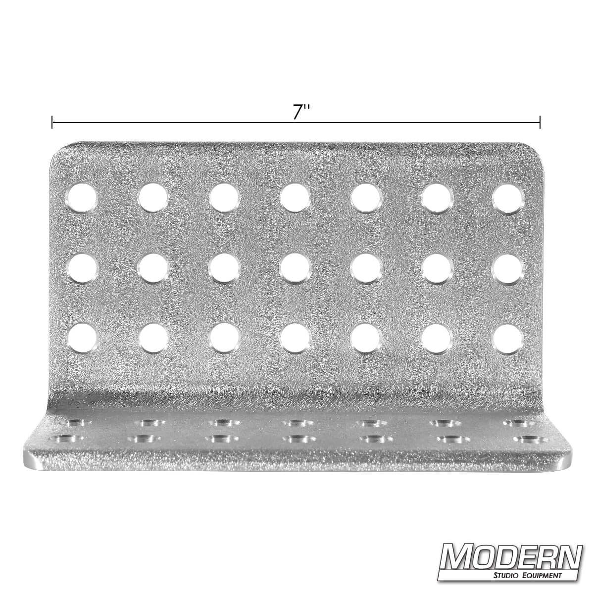 Mini Cheese L-Plate - Brushed Aluminum, grip and rigging accessory for film, 7" x 4" x 3" with multiple non-threaded holes.