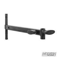 Telescoping Baby Offset Arm - Black Zinc with 5/8" pin and receiver for film grip rigging, extends from 15" to 26" for added adjustability.