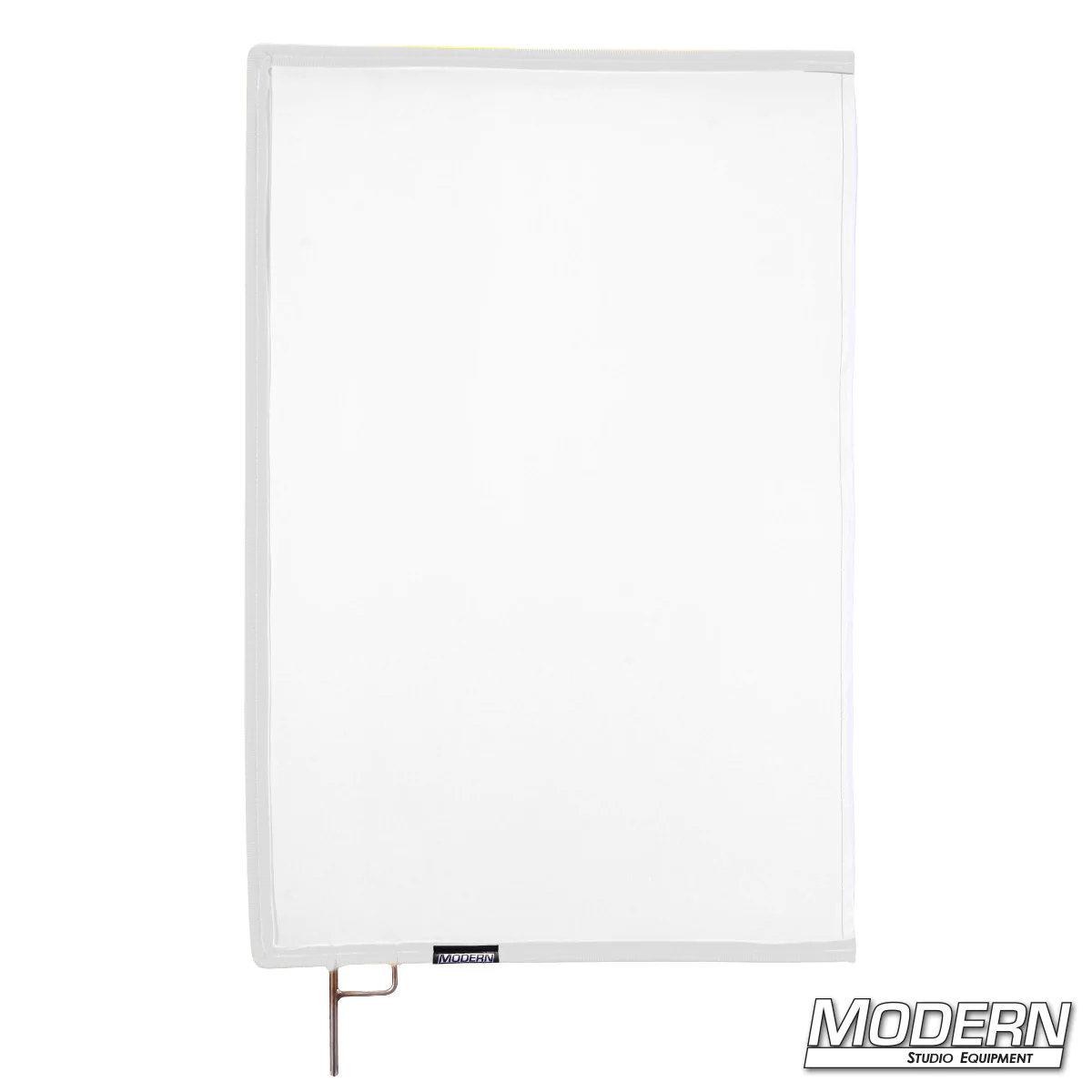 White China Silk Scrim with open end stainless steel frame for film grip and rigging. 1 stop material that diffuses direct light sources.