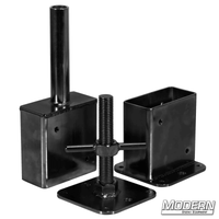 Flange Base Kit for 2-inch x 4-inch Wall Spreader in Black Zinc for Film Grip and Rigging, Vertical and Horizontal Support