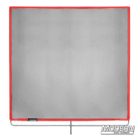 Black Double Scrim 48x48 mounted on 304 military-grade stainless frame for film, grip, and rigging applications