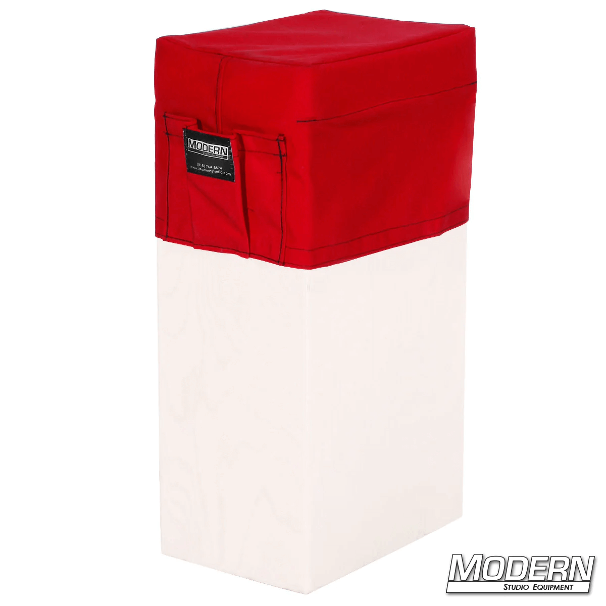 Red Vertical Apple Box Seat Cover with Pocket for film grip rigging