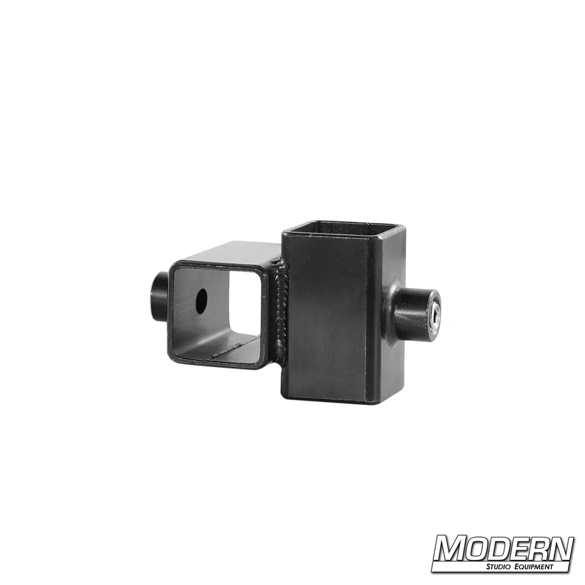 Mini Cross for 1-inch Square Tube in Black Zinc with Set Screws for Film Grip Rigging - 90º Welded Aluminum Connector