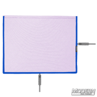 Flex Scrim 10" x 12" with 304 military-grade stainless open-end frames for film grip and rigging to control light on set.