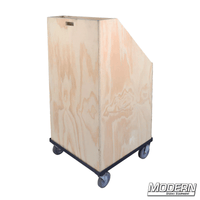 Wooden 3-place flag box with drawer on casters for film grip and rigging equipment storage