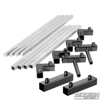 Aluminum 3/4-inch square tube frame components for film grip and rigging, including tubes and connectors from Modern Studio Equipment.