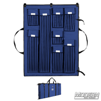 2 Fold Deluxe 5/8-inch Rod Bag in blue for film, grip, and rigging. Features corolast sides and multiple pockets. Rod not included.