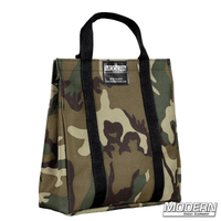 Camouflage Cordura 1000 bag with velcro closure for film grip and rigging equipment, designed for 8'x or 12'x frame corners and ears