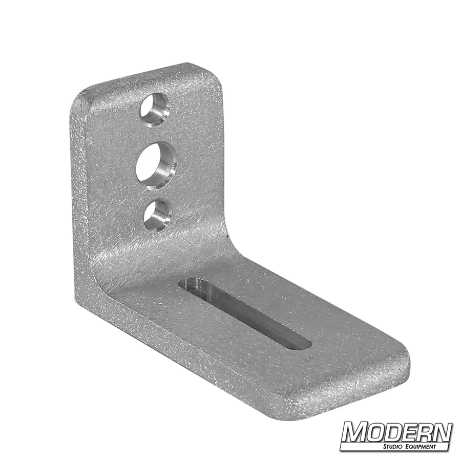 Cheese L-Plate with 1/4-inch slot in brushed aluminum for film grip rigging on double sided step ladders.