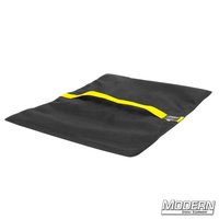 Flyaway Sandbag 50 lbs black with yellow velcro closure for film grip rigging equipment, empty Cordura 1000 fabric