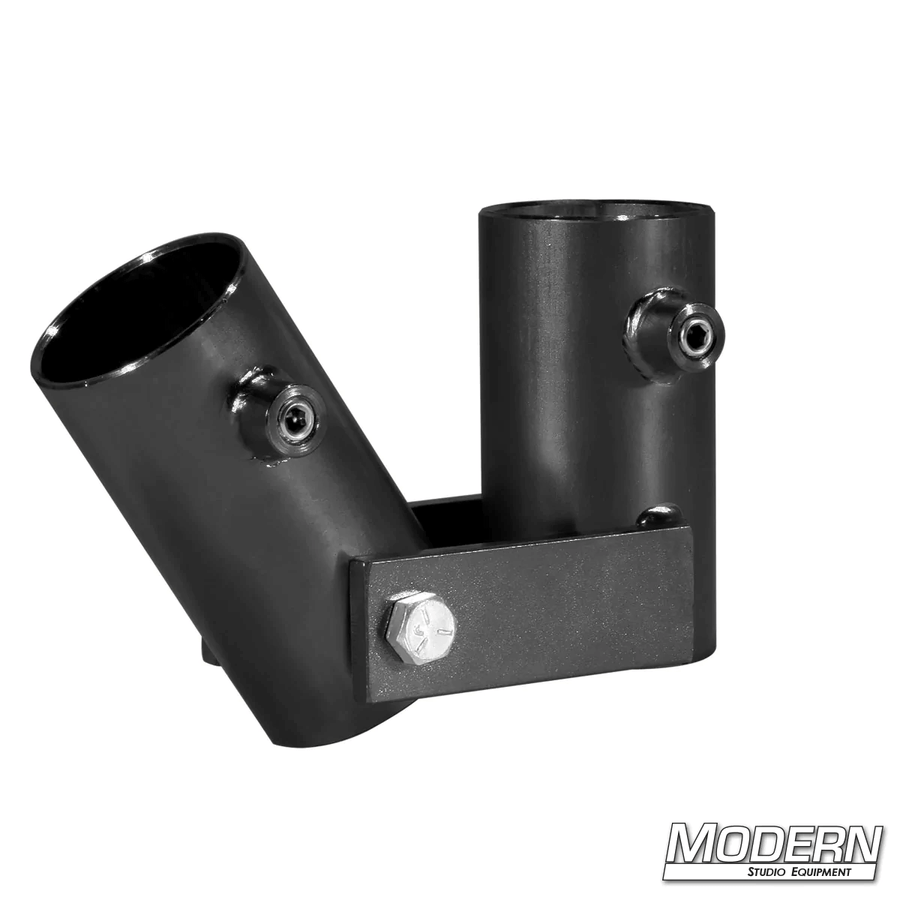 Adjustable Angle Receiver for 1-1/4-inch Speed-Rail® - black zinc with set screws. Ideal for film grip and rigging setups.