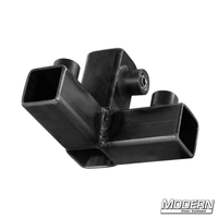 3-Way Pass Through Corner for 3/4-inch Square Tube - Black Zinc