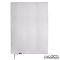 White Double Scrim with stainless steel frame for film grip rigging reduces light without altering color temperature.