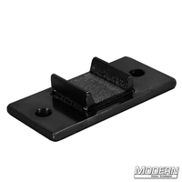 Grid Clamp Back-Up Plate - Black Zinc for film grip rigging, flat cold roll plate with welded u-channel, 2" x 4", Modern Studio Equipment