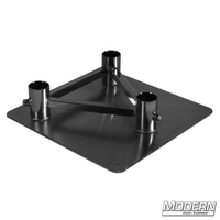 Steel pipe truss base for 1-1/2-inch Speed-Rail®, 14" x 14" rigging component for film grip equipment