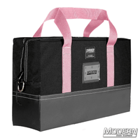 Black Flag Bag with Pink Handles for Film Grip Rigging - 12" x 18" Size, Cordura Fabric, Zippered Closure, Coroplast Lined, by Modern Studio Equipment