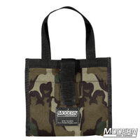 Camo Modern Scrim Bag for 6-1/2", Cordura 1000, stainless steel rod for shape, ideal for film grip rigging equipment.