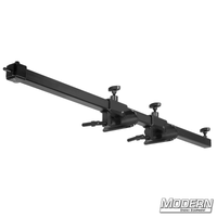 Modern Deluxe Condor Bracket - Black Zinc for film grip and rigging, mounts three 12k fixtures on crane bucket front edge, lightweight design