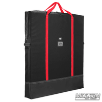 48" x 48" Flag Bag for film grip and rigging, made of Cordura fabric with heavy duty zipper, carrying handles, and vinyl bottom. Holds 7 flags.