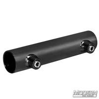 Black zinc pipe frame sleeve for 3/4-inch round, used in film grip and rigging, coupler for joining two pieces of 3/4" Speed-Rail®.