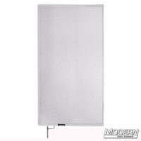 White Double Scrim with open end stainless steel frame for film grip rigging, reduces lighting by 1 stop without altering color temperature