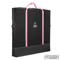 40" x 40" film grip rigging carrying bag made of Cordura fabric with vinyl bottom, heavy-duty zipper, and pink handles for 7 flags/scrims.