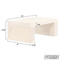 Large basso block with dimensions for film grip and rigging work plus steel carrier and handle, provided by Modern Studio Equipment.