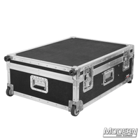 Rolling camera bazooka case for film grip and rigging equipment storage on set.