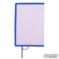 Lavender Scrim with open end stainless steel frame for film grip rigging, 0.3 stop material, subtly reduces light without altering the pattern.