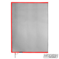 Black Double Scrim on 304 military-grade stainless frame for film grip and rigging, reduces light without altering pattern or color temperature.