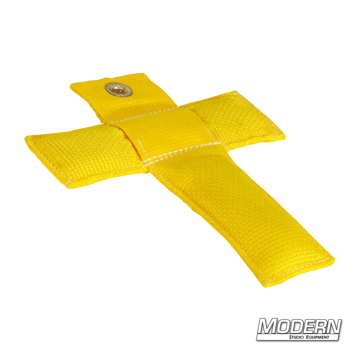 Modern Studio Equipment yellow T Marker for actor's position, made of Cordura 1000, ideal for film grip and rigging, durable and weighted