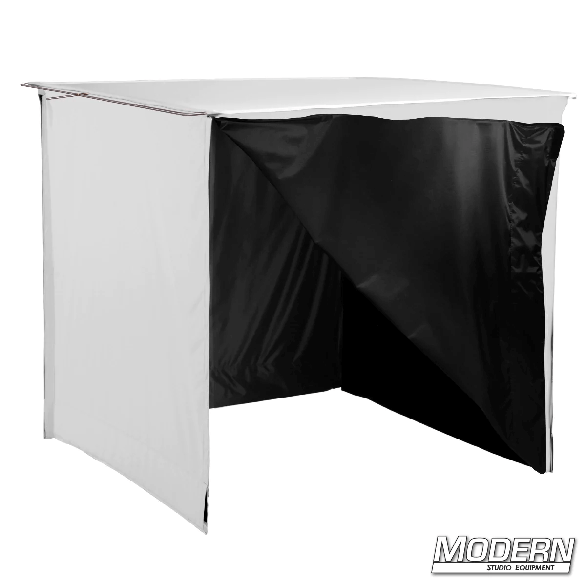 40-inch x 40-inch 4-Sided Ultrabounce® floppy for film grip rigging with opaque white soft bounce and black negative fill, attached to C-Stands.