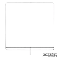 Stainless frame for flag or cutter used in film grip rigging.