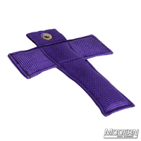 Durable purple Modern's T Marker for film grip and rigging, made of Cordura 1000, 6 inches in length, filled with shot.