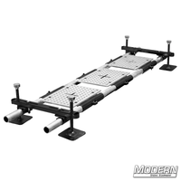 Modern Deluxe Hood Mount Complete for 1-1/4-inch Speed-Rail® - Black Zinc with aluminum plates and leveling legs for film rigging.