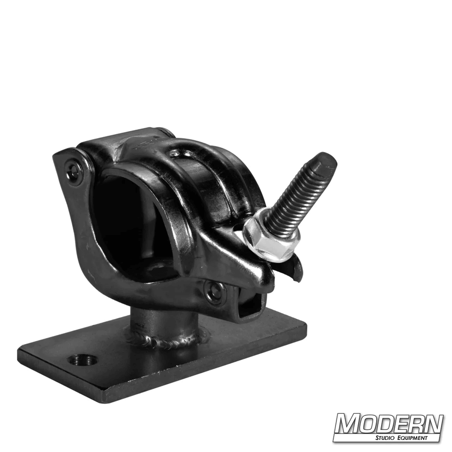 Grid Clamp with Flat Swivel Plate - Black Zinc with Nut for film, grip, and rigging equipment.