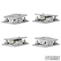 Mini 4-Way Leveling Camera Mount for film grip rigging, made from 6061 aluminum with 3/8-inch slot for full-sized cameras and lightweight DSLRs