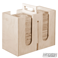 Wooden cup block carrier with handle and 12 cup blocks for film grip and rigging use.