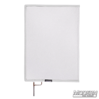 White Single Scrim with stainless steel frame for film grip and rigging, 0.5 stop material reducing light without altering color temperature